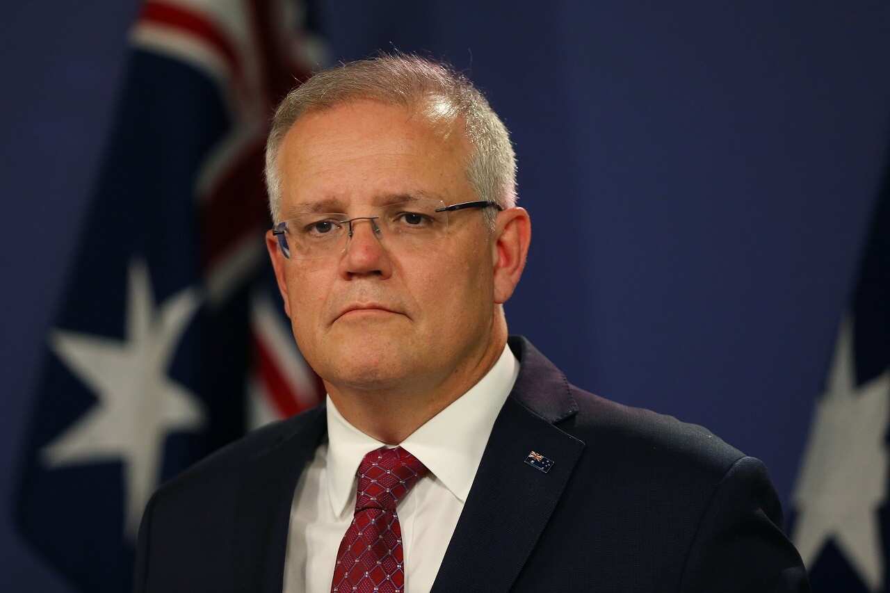 Prime Minister Scott Morrison speaks during a press conference.