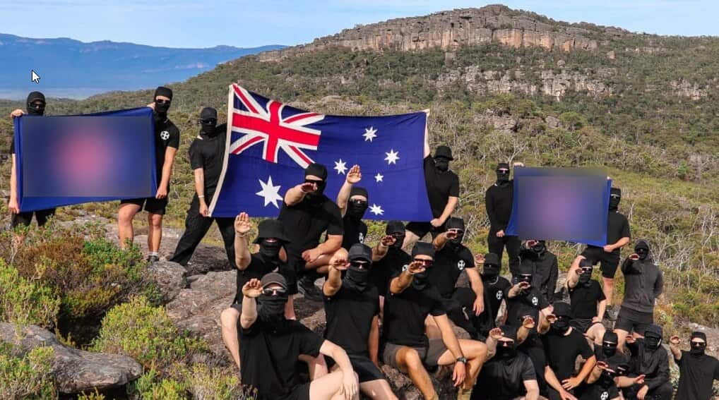 Alleged members of the right-wing extremist group are seen in the Grampians.