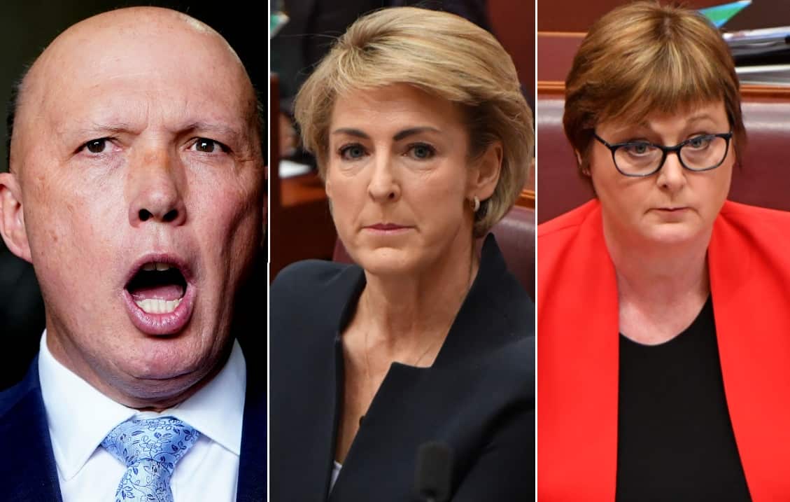 Peter Dutton, Michaelia cash and Linda Reynolds. 