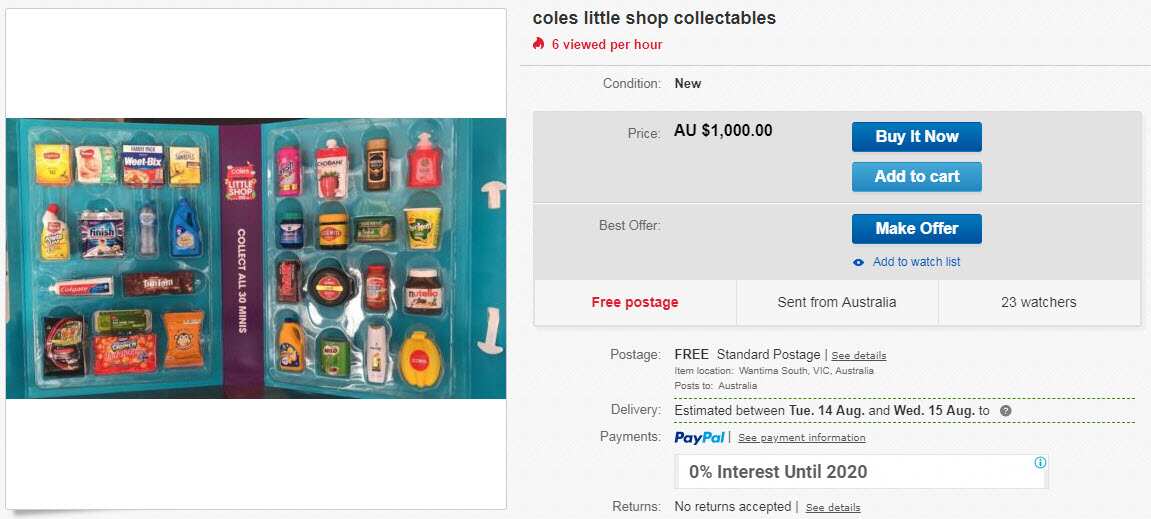 Coles little shop on ebay