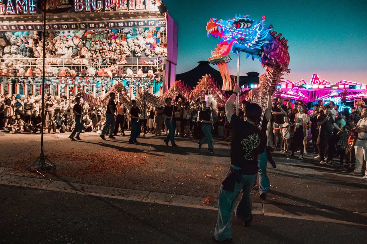 Dragon dance at Tet Festival