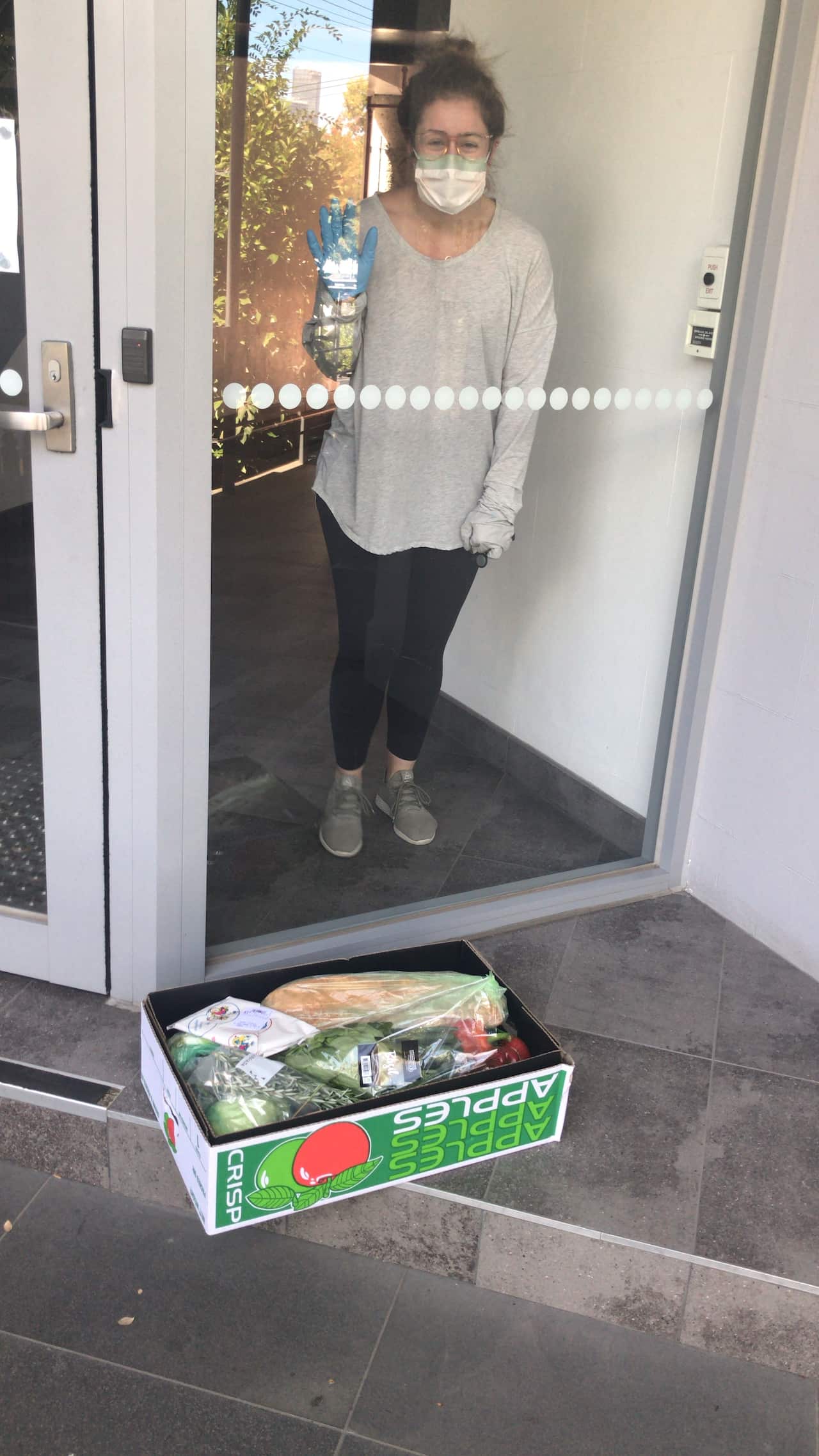 Laura Bramante is seen during her period of self-isolation.