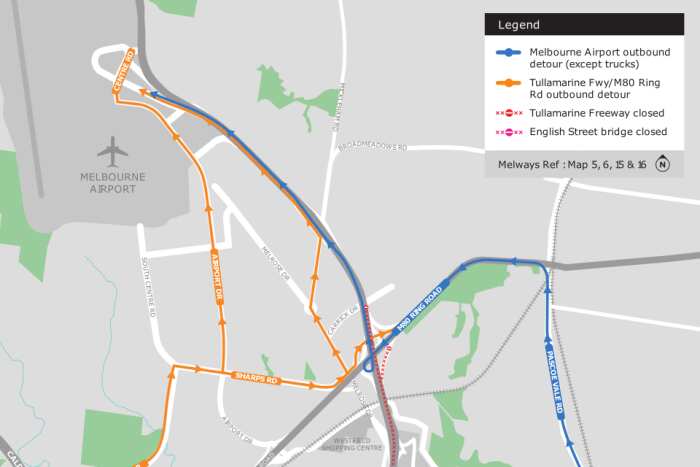 People travelling to Melbourne Airport have been advised to detour.