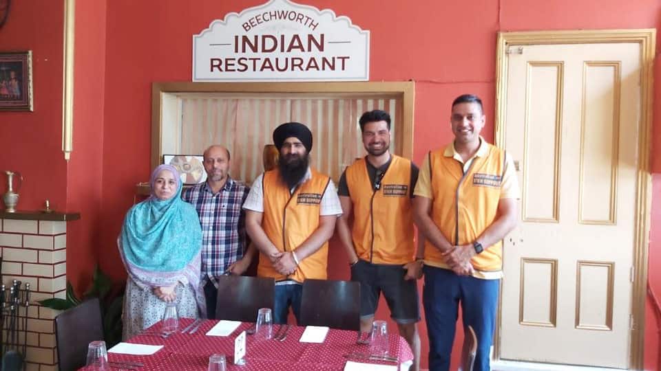 Shabirr Hussain from Beechworth Indian Restaurant provided free meals to serve at Wangaratta showground relief centre. 