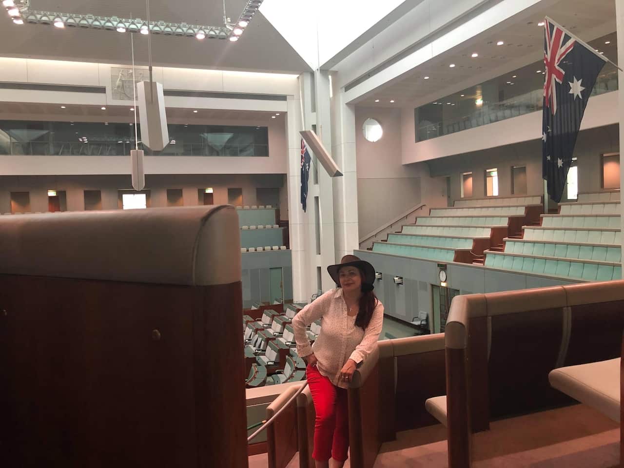 Ristova-Aasterud at the Australian parliament House in Canberra