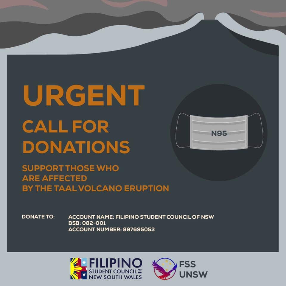 donation for taal volcano victims