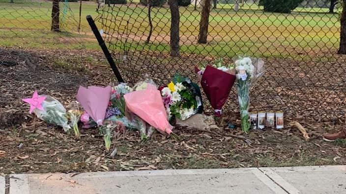 Rosary beads at the scene of the crash