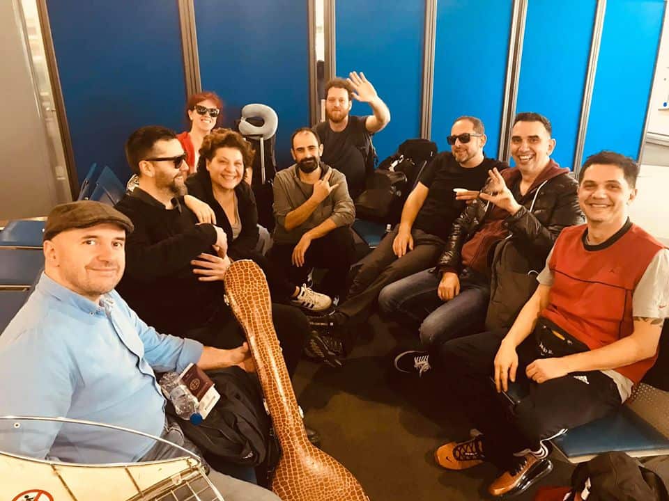 Greek singer Giota Negka with the musicians that accompany her on her tour to Sydney and Melbourne. Australia.