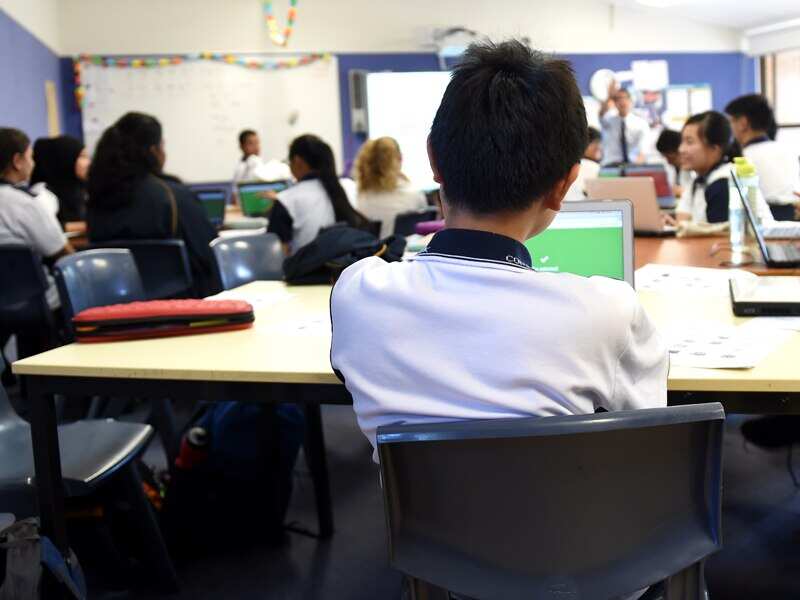 School children in a classroom