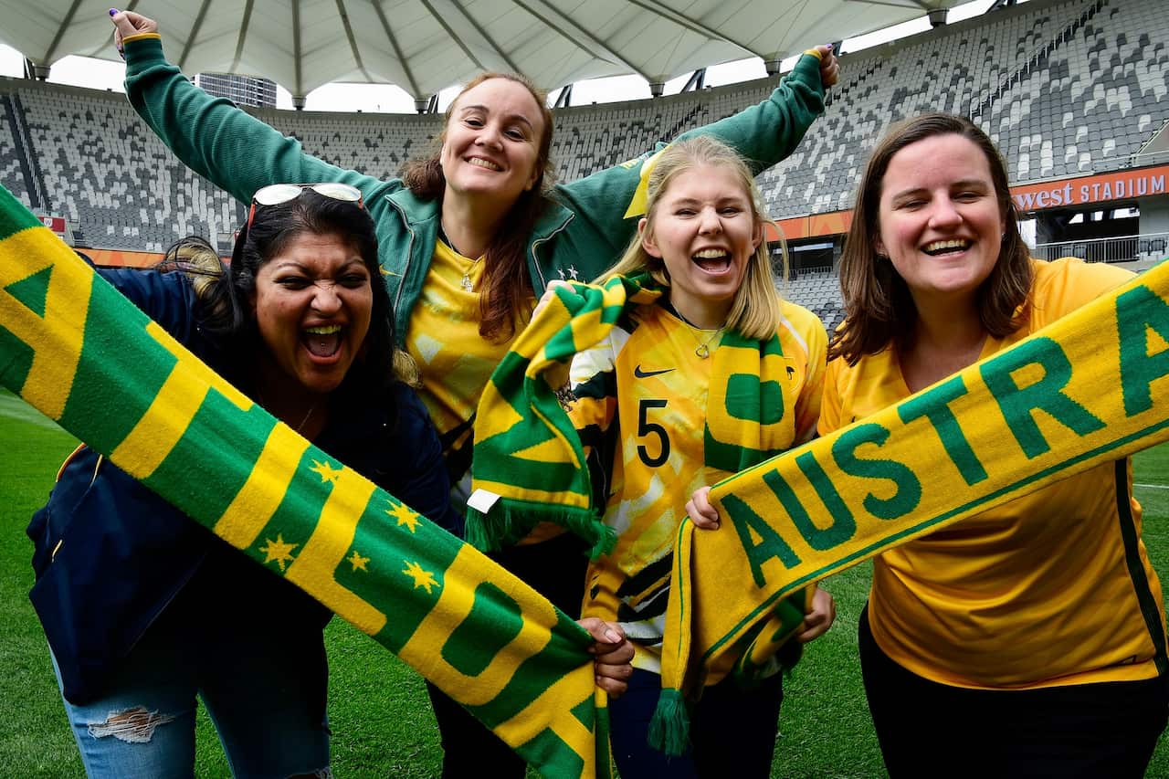 Matildas fans at a Sydney stadium.