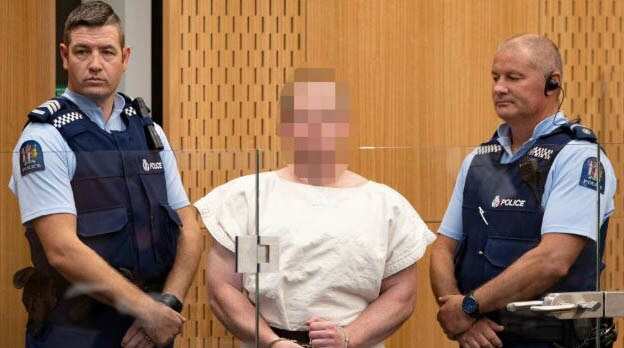 Brenton Tarrant in court, charged with murder over the Christchurch mosque massacre.
