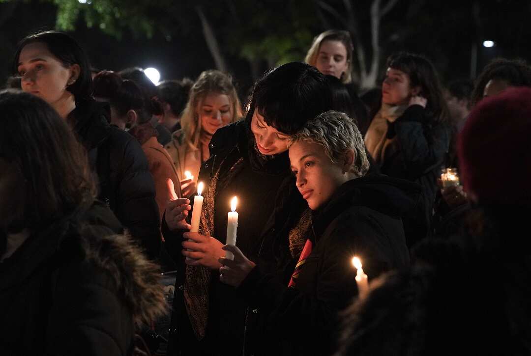 A vigil is held in Hyde Park, Sydney in memory of Eurydice Dixon and others who have suffered as a result of gendered violence.
