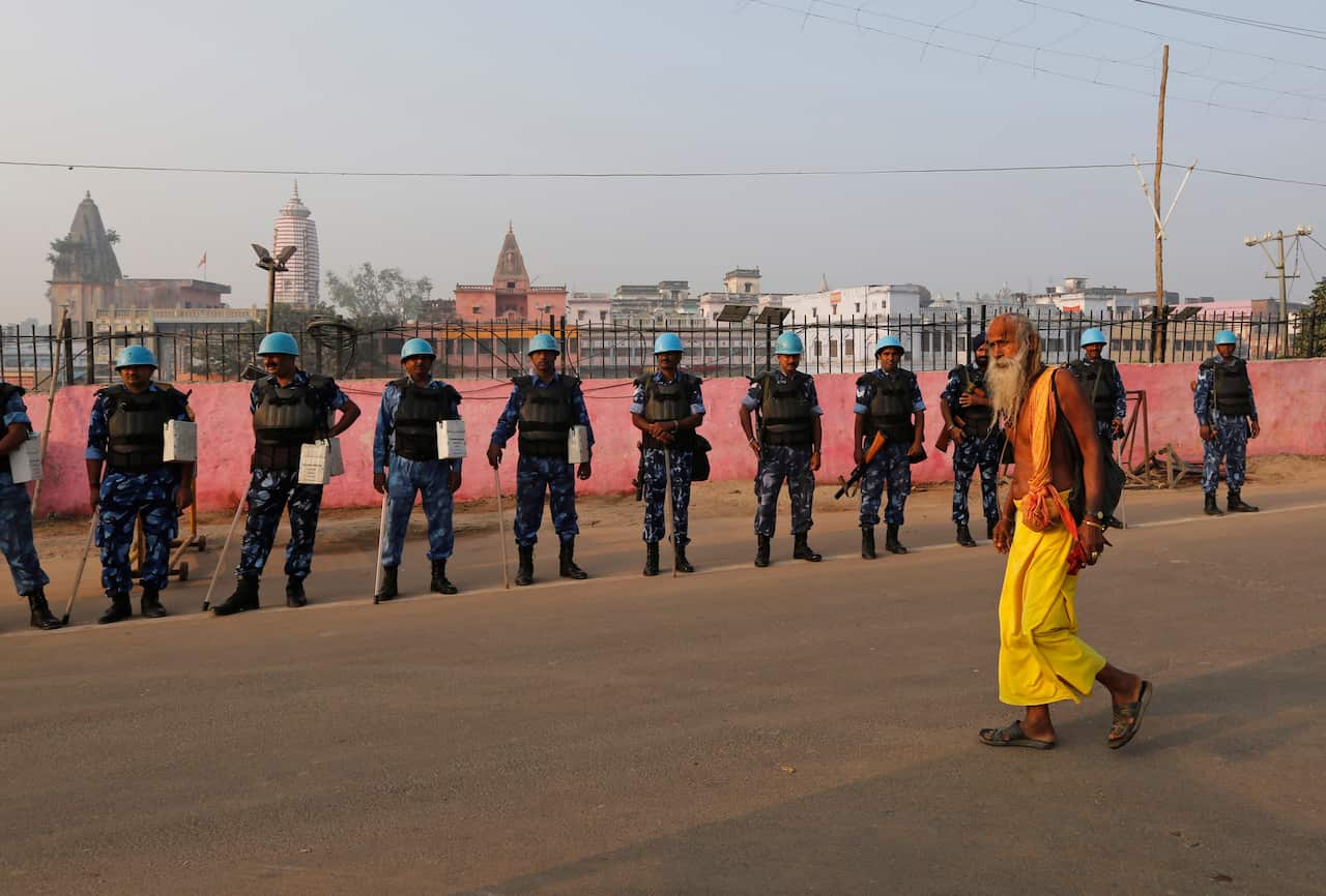 The holy site at Ayodhya has been the centre of a dispute between Hindus and Muslims. 