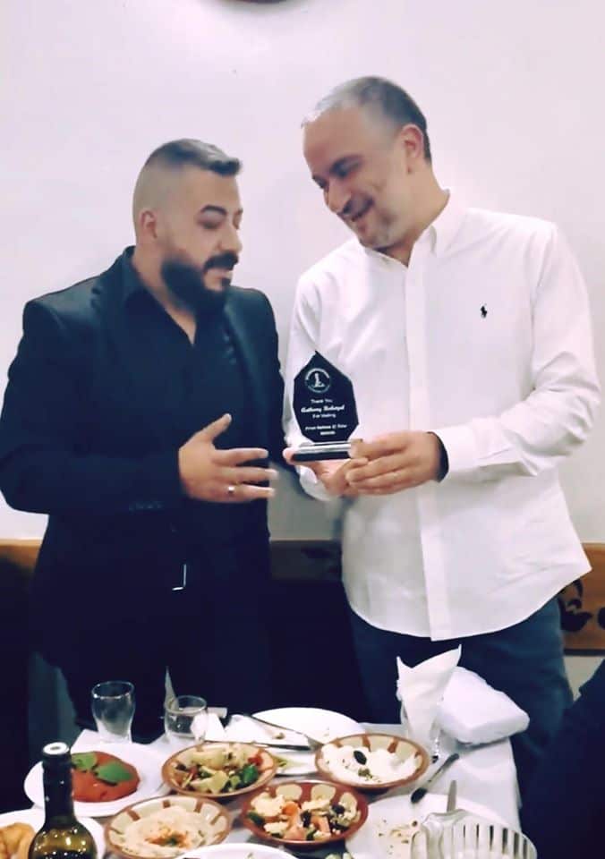 Mr. Nehme El Bitar Owner of Shawarma Master restaurant in Melbourne (L) and Anthony Rahayel (R)