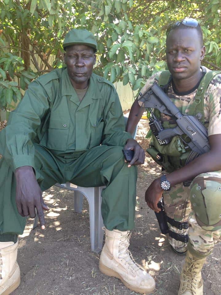 Kuot Garang Kuot (right) with General Garang Mabiil - Facebook 