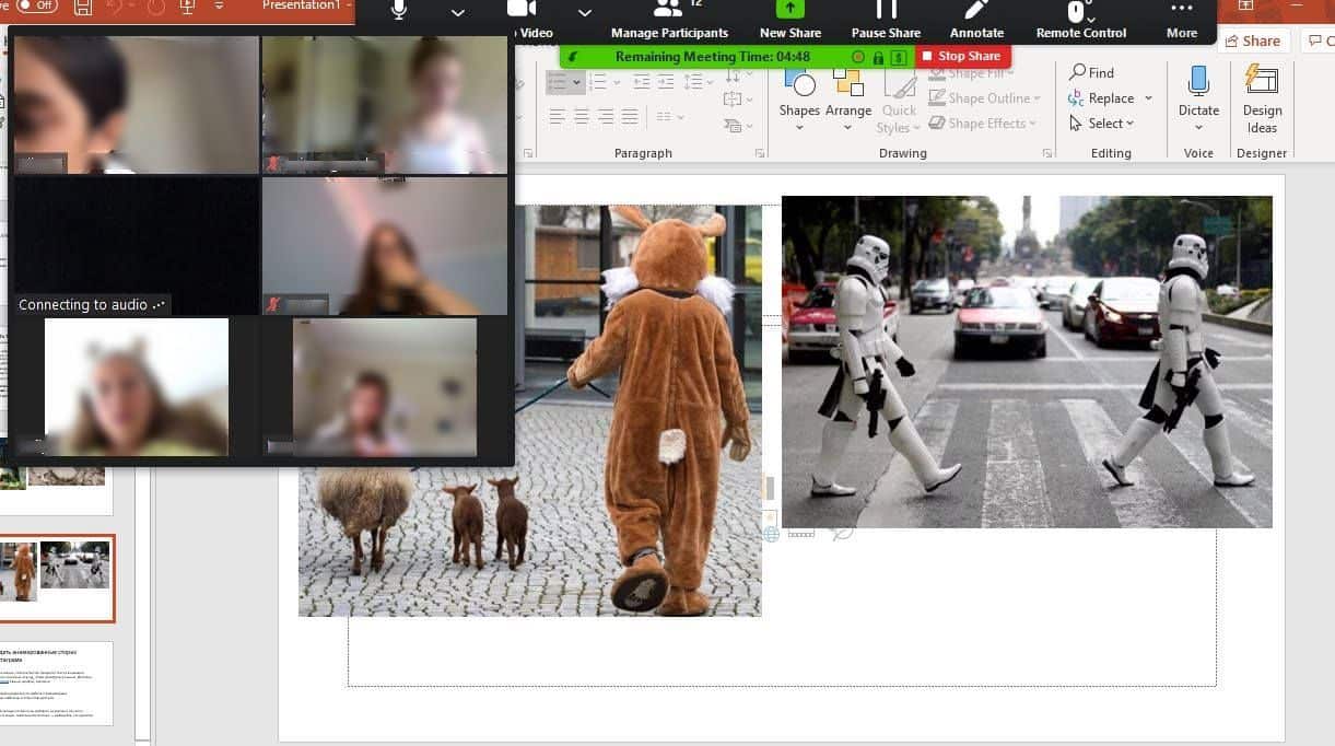 A screenshot of Mosaica's online-lesson.
