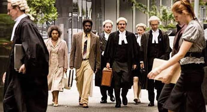 Eddie Mabo walking with his team of lawyers in the case which the High Court announced its historic decision, overturning the legal doctrine of terra nullius.