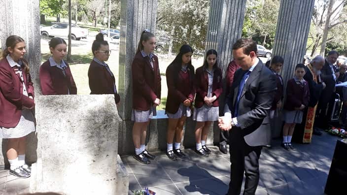 Steve Dimopoulos MP, Parliamentary Secretary to the Treasurer of Victoria, at the Australian Hellenic Memorial, Melbourne. 