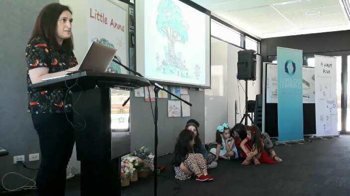Educator Vicki Petalas at the book launch. 