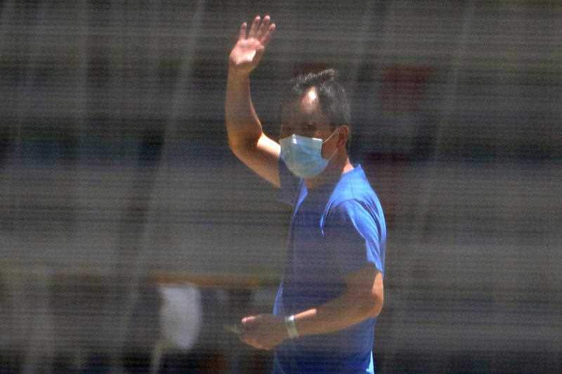 An evacuee in the Christmas Island Australian Immigration Detention Centre on Friday, February 7, 2020.