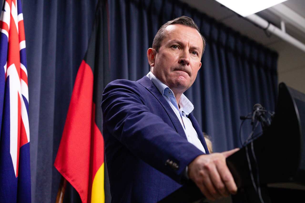WA Premier Mark McGowan speaks at a press conference in Perth