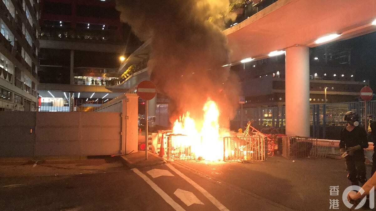 HK protesters deface China liaison office