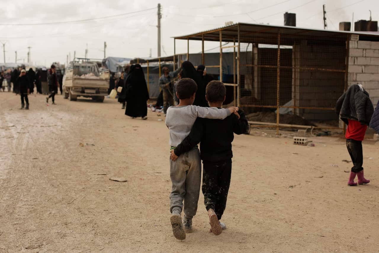 Children in the al-Hol camp in Syria. 