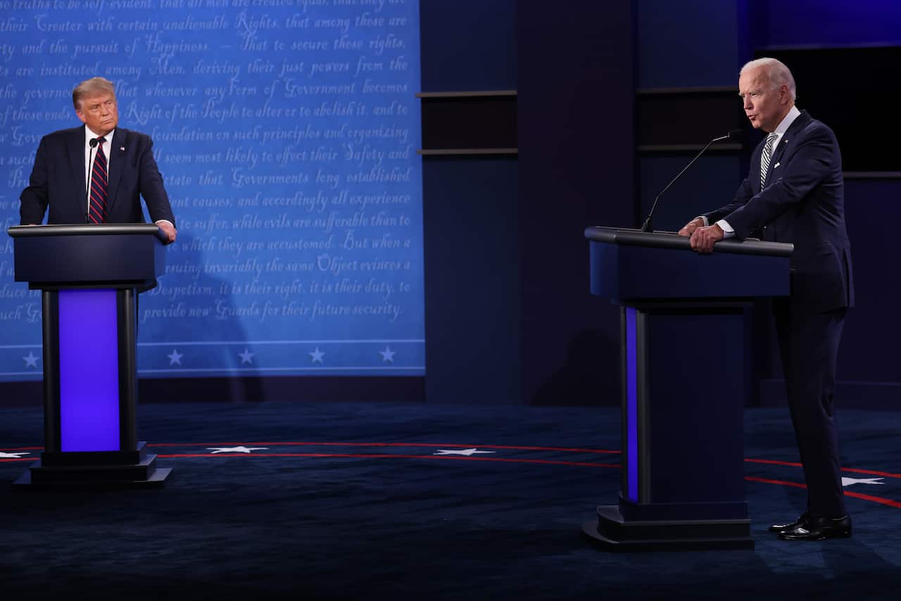 Donald Trump and Joe Biden are trading insults during their first debate.
