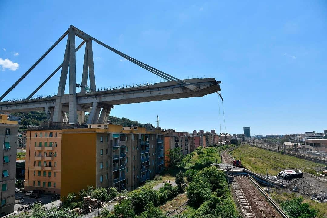 The Morandi highway bridge that collapsed in Genoa.