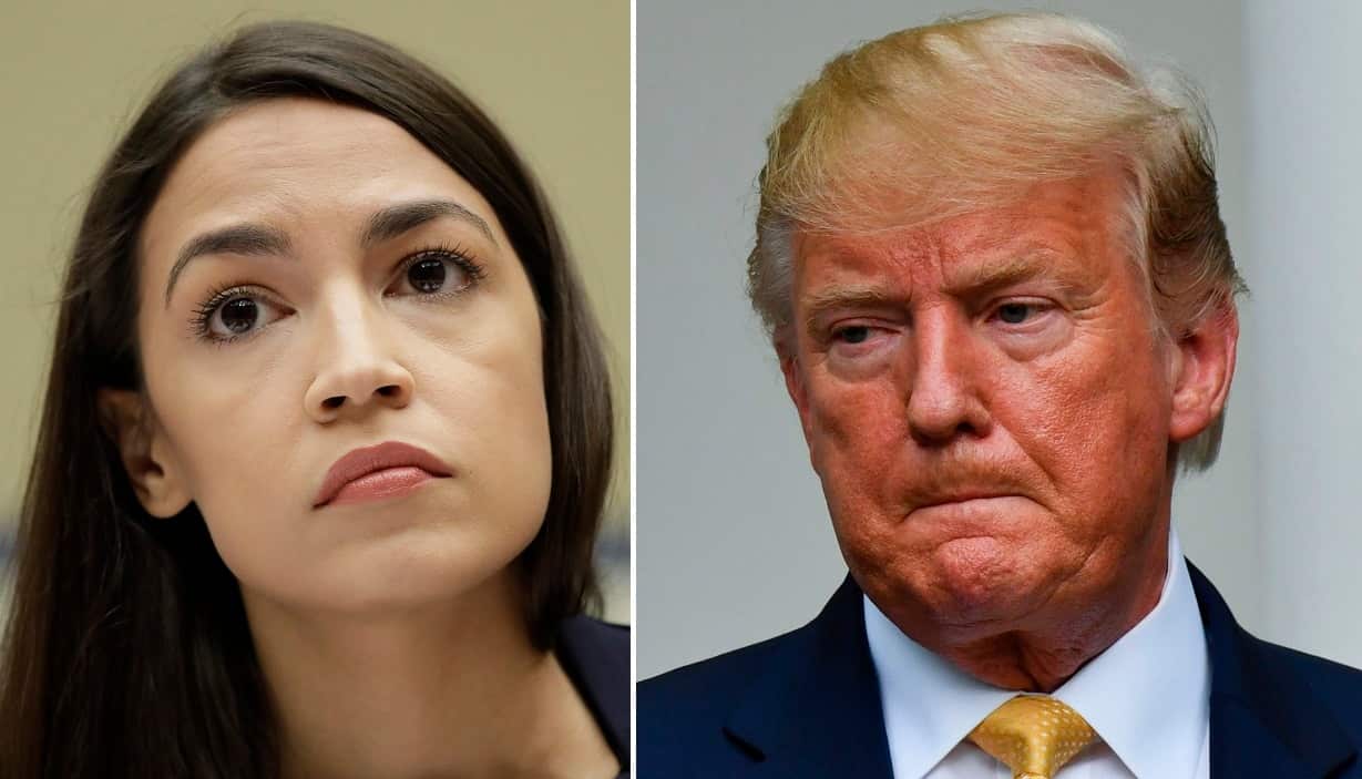 Alexandria Ocasio-Cortez and Donald Trump.