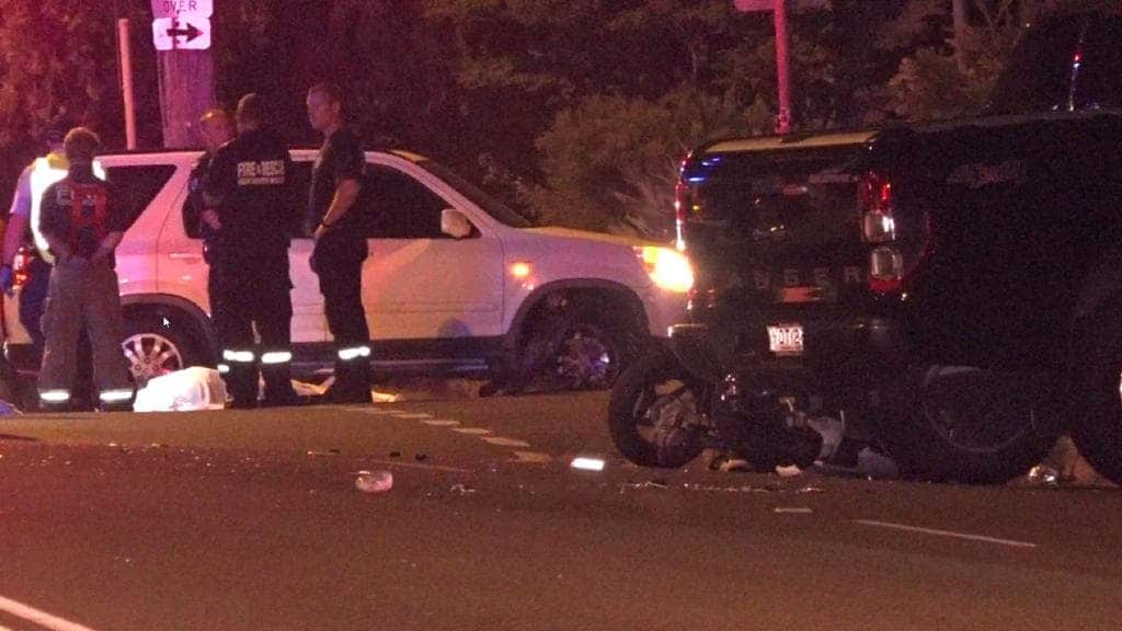 The rider and his passenger suffered fatal injuries and died at the scene. Picture: TNV