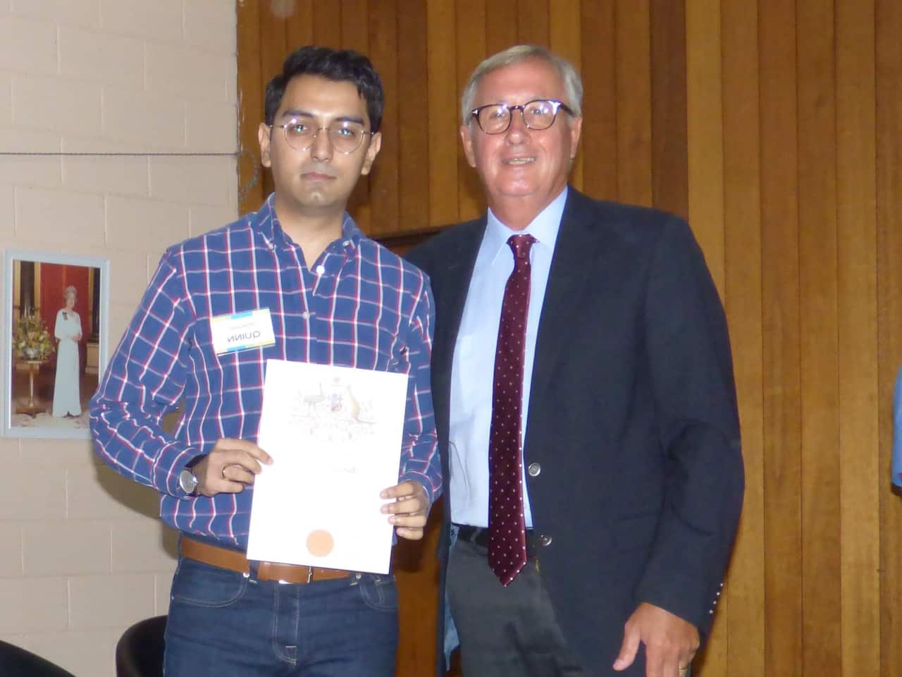 Indian-born Edward Quinn at his citizenship ceremony