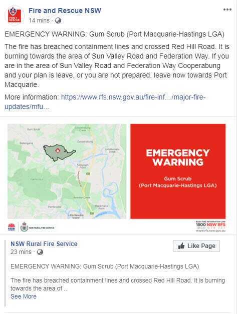 nsw fire_bush fire warning