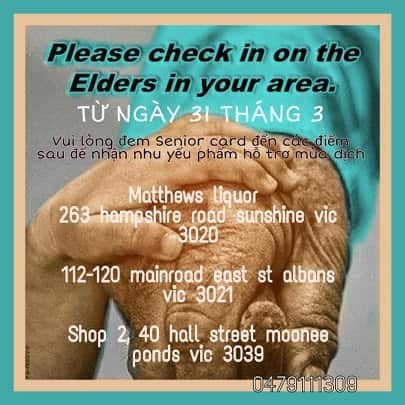 Chương trình hỗ trợ người già neo đơn bắt đầu từ 31/3/2020