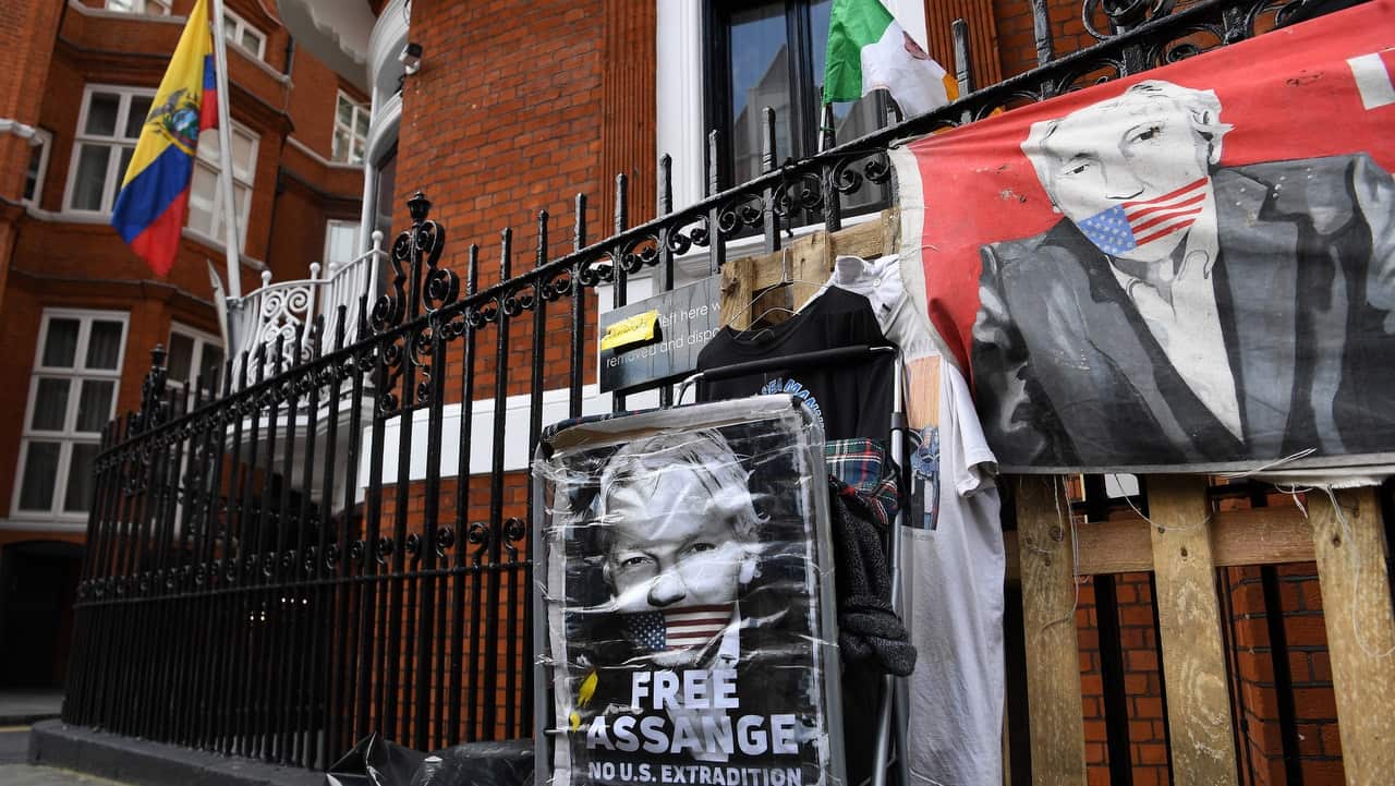 The Ecuadorian Embassy in London, Britain, 11 April 2019.  