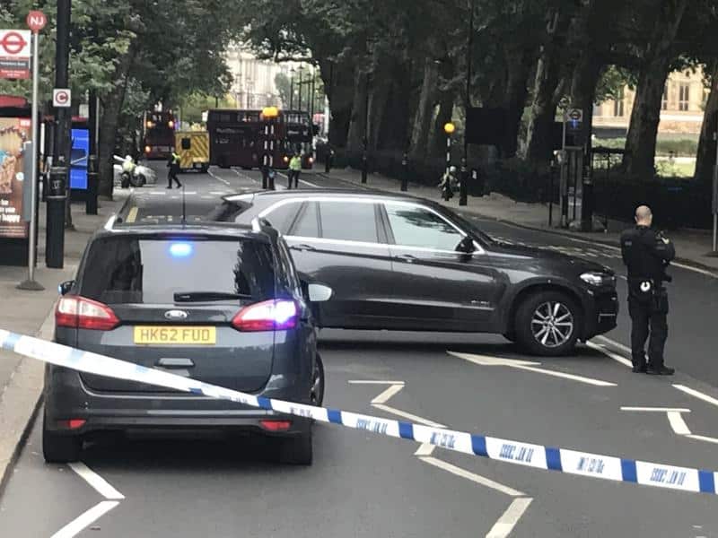 Police activity on Millbank, in central London