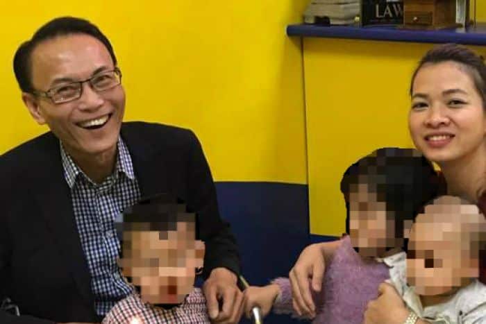 Ho Ledinh with his family.