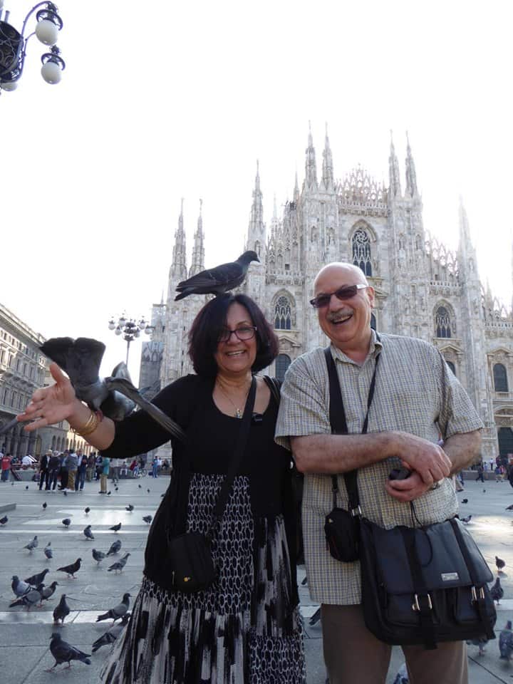 Sana Al-Ahmar with her husband