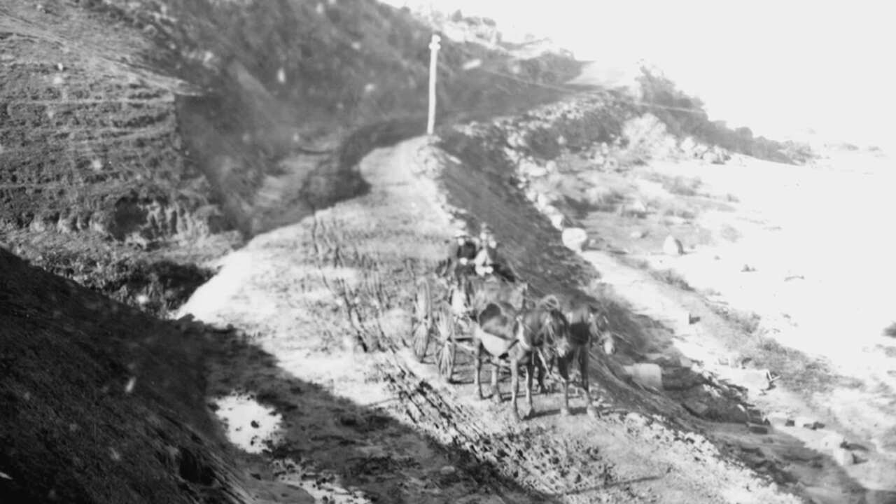 Victoria's Great Ocean Road during construction