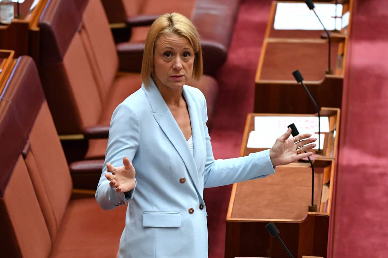 Shadow Minister for Home Affairs Kristina Keneally in the Senate chamber at Parliament House.