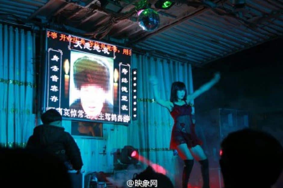 A stripper performs at a funeral in China