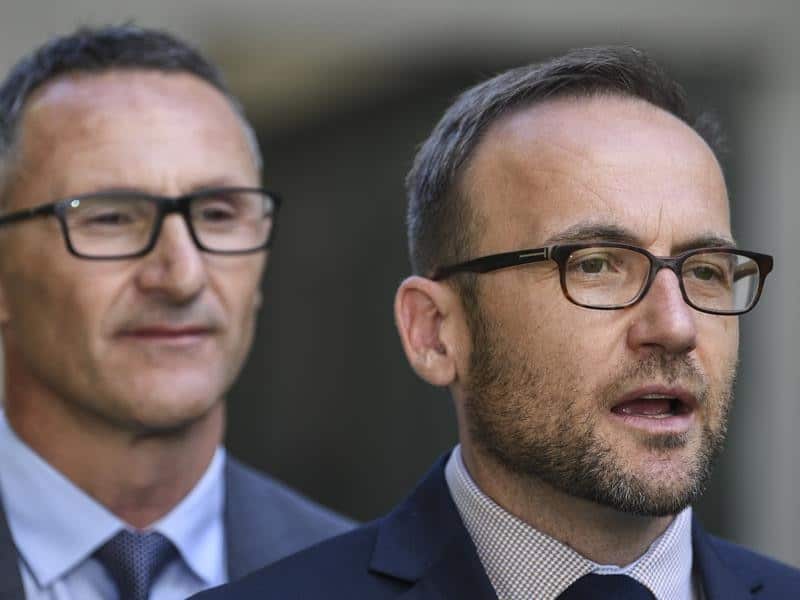 Greens MP Adam Bandt speaks during a press conference.