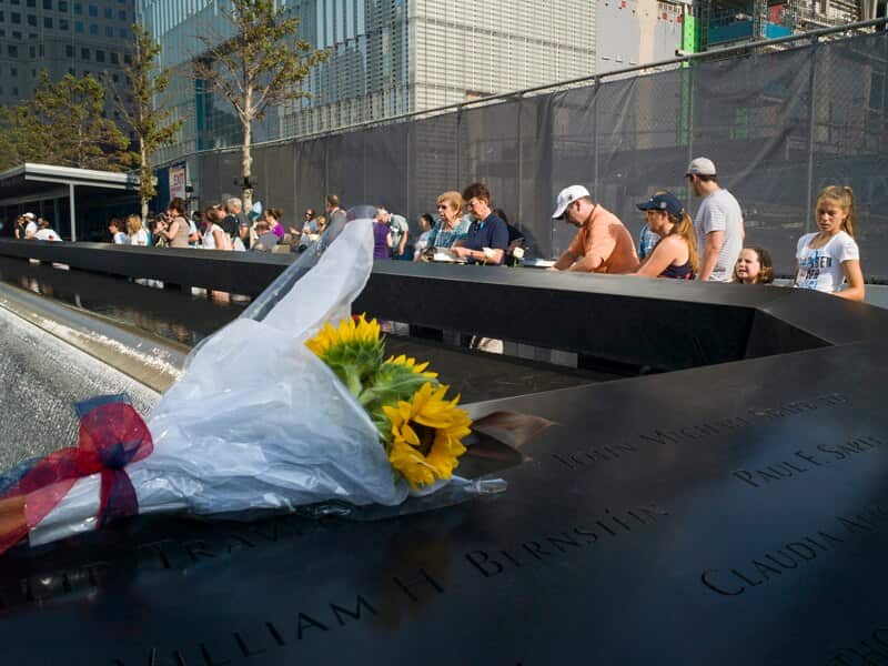 Families of victims have gathered to mark the anniversary of the September 11 terror attacks. (AAP)