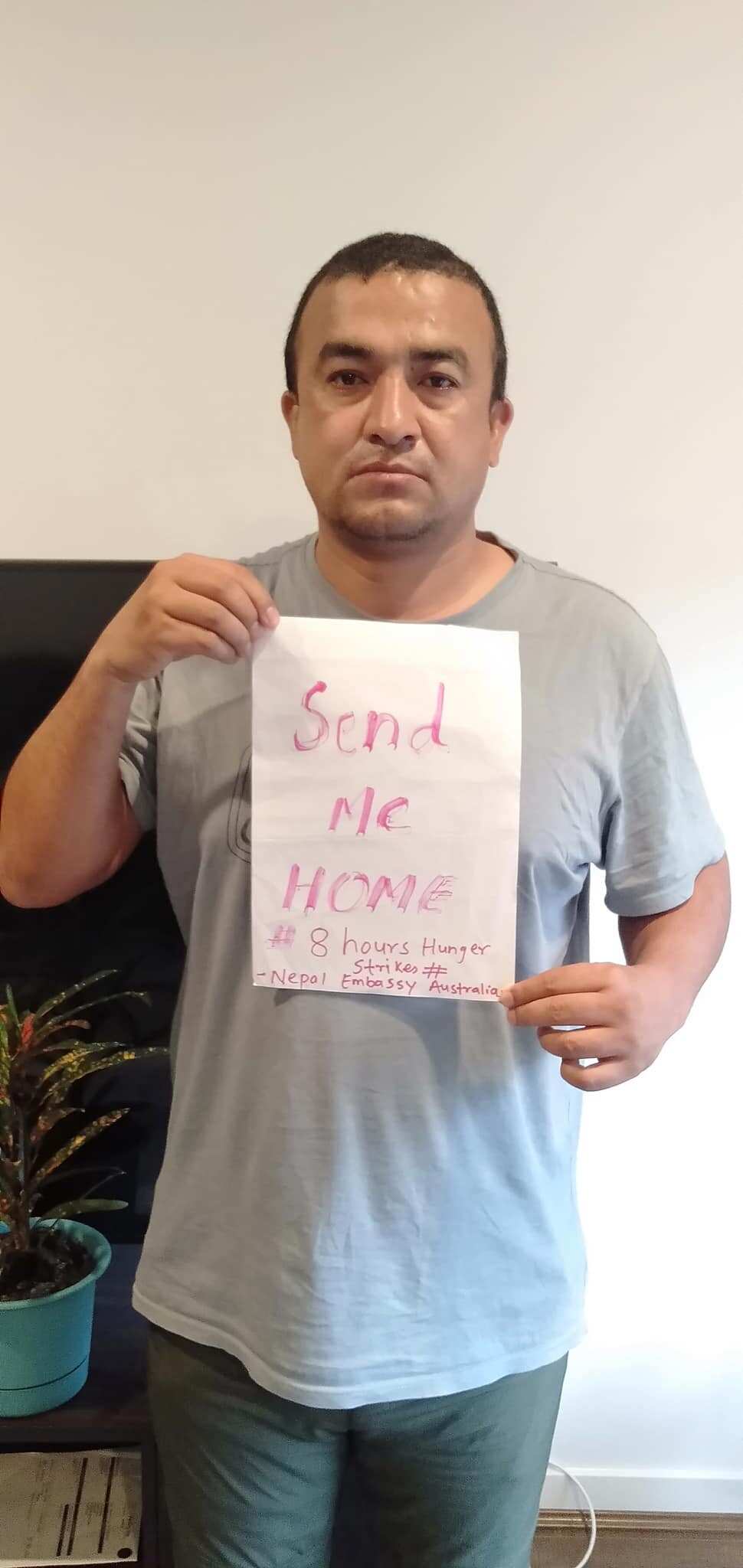 anil adhikari_hunger strike_ nepali in australia_nepal airlines