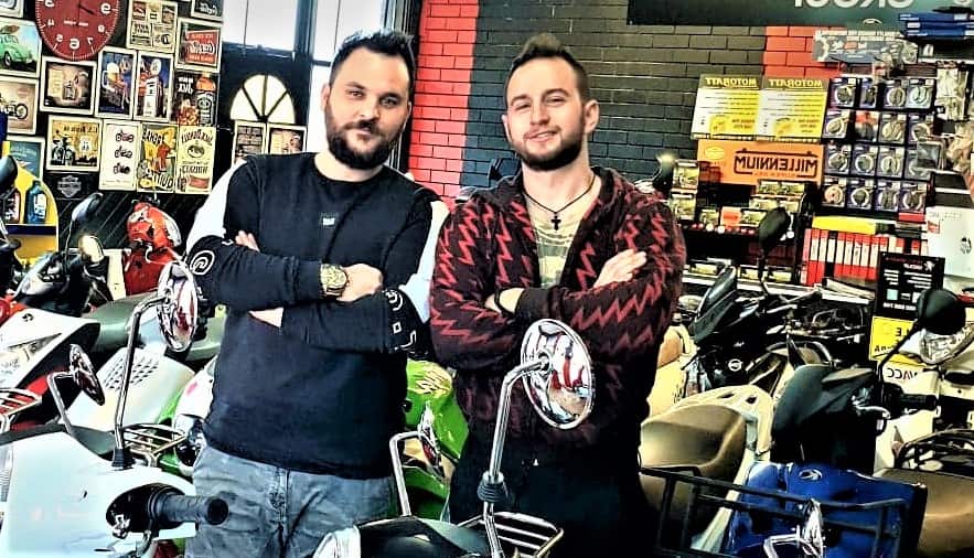 Dimitris Fountas (L), Petros Konstantinidis. 