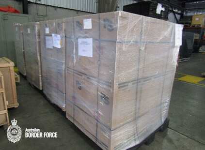 Almost 1.6 tonnes of methylamphetamine (ice) detected by ABF in stereo speakers from Thailand.