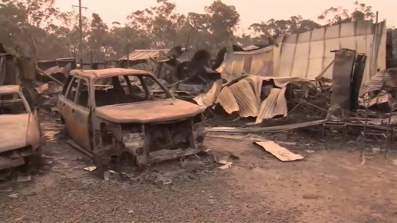 Glen and Diane Cross' property after the fire.