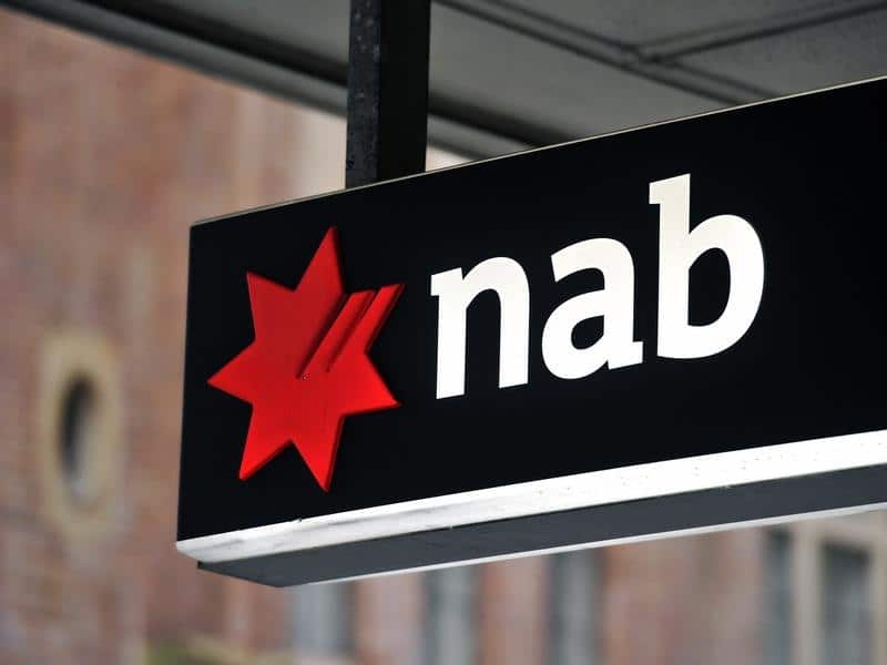 NAB (National Australia Bank) bank signage.