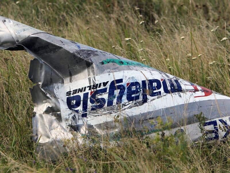 Part of the wreckage of Malaysia Airlines flight MH17