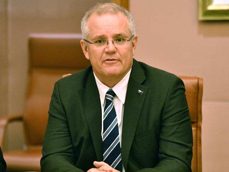Treasurer Scott Morrison at a cabinet meeting at Parliament House.